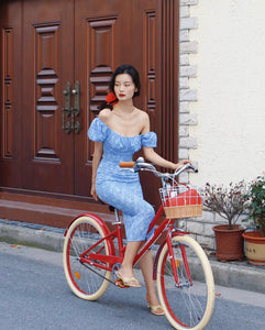 2-Way Floral Shift Dress in Blue