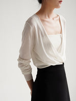 Load image into Gallery viewer, Tencel Blend Twist Top in White
