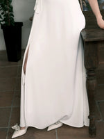 Load image into Gallery viewer, Slit Waist Tie Gown in White
