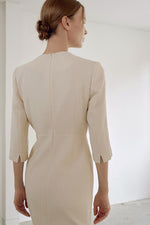 Load image into Gallery viewer, Korean Nova Tailored Dress in Cream
