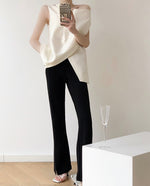 Load image into Gallery viewer, Oversized Overlap Sleeveless Top in Cream
