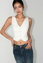 Load image into Gallery viewer, Tailored Camisole Vest in White
