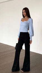 Load image into Gallery viewer, High Waist Flare Cut Trousers in Black
