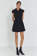 Load image into Gallery viewer, Korean Melanie Button Dress in Black

