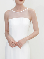 Load image into Gallery viewer, Sheer Panel Shift Gown in White
