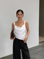 Load image into Gallery viewer, Asymmetric Drape Top in White

