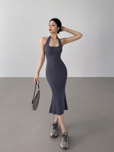 Stretch Halter Bodycon Mermaid Dress [5 Colours]