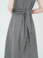 Load image into Gallery viewer, Checked Wrap Maxi Dress in Black/White
