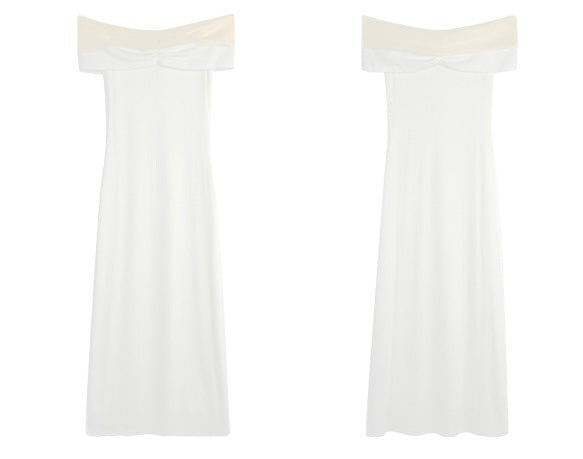 Contrast Off Shoulder Twist Dress [2 Colours]