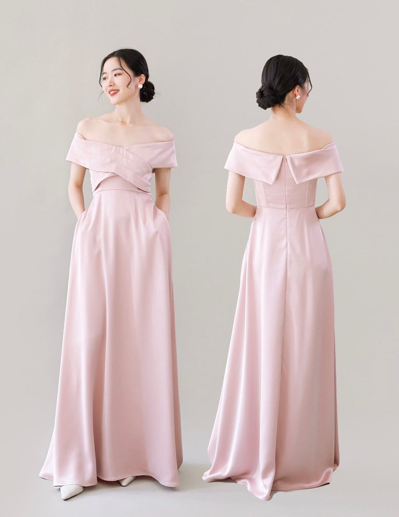 Satin Evening Maxi Dresses in Pink [4 Styles]