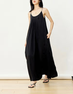 Load image into Gallery viewer, Korean Crepe Tent Maxi Dress in Black
