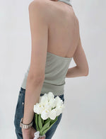 Load image into Gallery viewer, Light Knit Halter Vest Tank in Green
