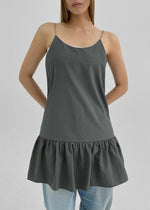 Load image into Gallery viewer, Korean Textured Cami Shift Dress in Grey
