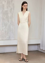 Load image into Gallery viewer, Textured Crepe Dress in Cream
