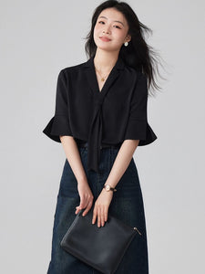 Buttery Lapel Blouse [5 Colours]