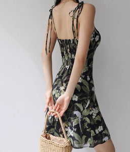 Marjorca Floral Tie Strap Mini Dress in Print
