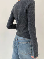 Load image into Gallery viewer, Off Side Button Cardigan in Grey
