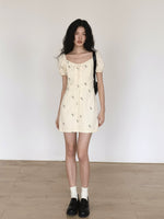 Load image into Gallery viewer, Floral Blouson Mini Dress in Yellow
