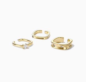 Set of 3 Square Ear Cuffs