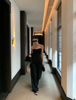 Load image into Gallery viewer, Bustier Pocket Maxi Jumpsuit in Black
