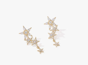 Cluster Star Drop Earrings