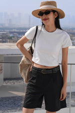 Load image into Gallery viewer, Classic Cropped Tee in White
