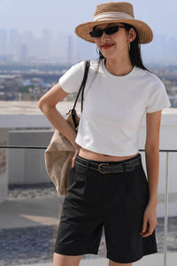 Classic Cropped Tee in White