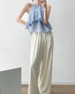 Load image into Gallery viewer, Textured Ruffle Top in Blue
