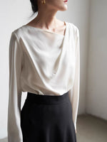 Load image into Gallery viewer, Drape Long Sleeve  Blouse [2 Colours]
