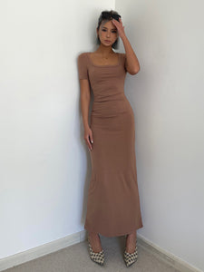 Short Sleeve Stretch Maxi Dress [3 Colours]