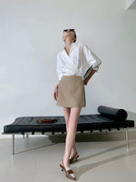 Load image into Gallery viewer, Tailored A-Line Skort in Khaki
