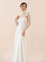 Load image into Gallery viewer, Halter Off Shoulder Maxi Gown in White
