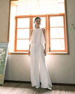 Load image into Gallery viewer, Open Back Pocket Maxi Jumpsuit in White
