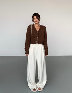 Woollen Cropped Cardigan [2 Colours]