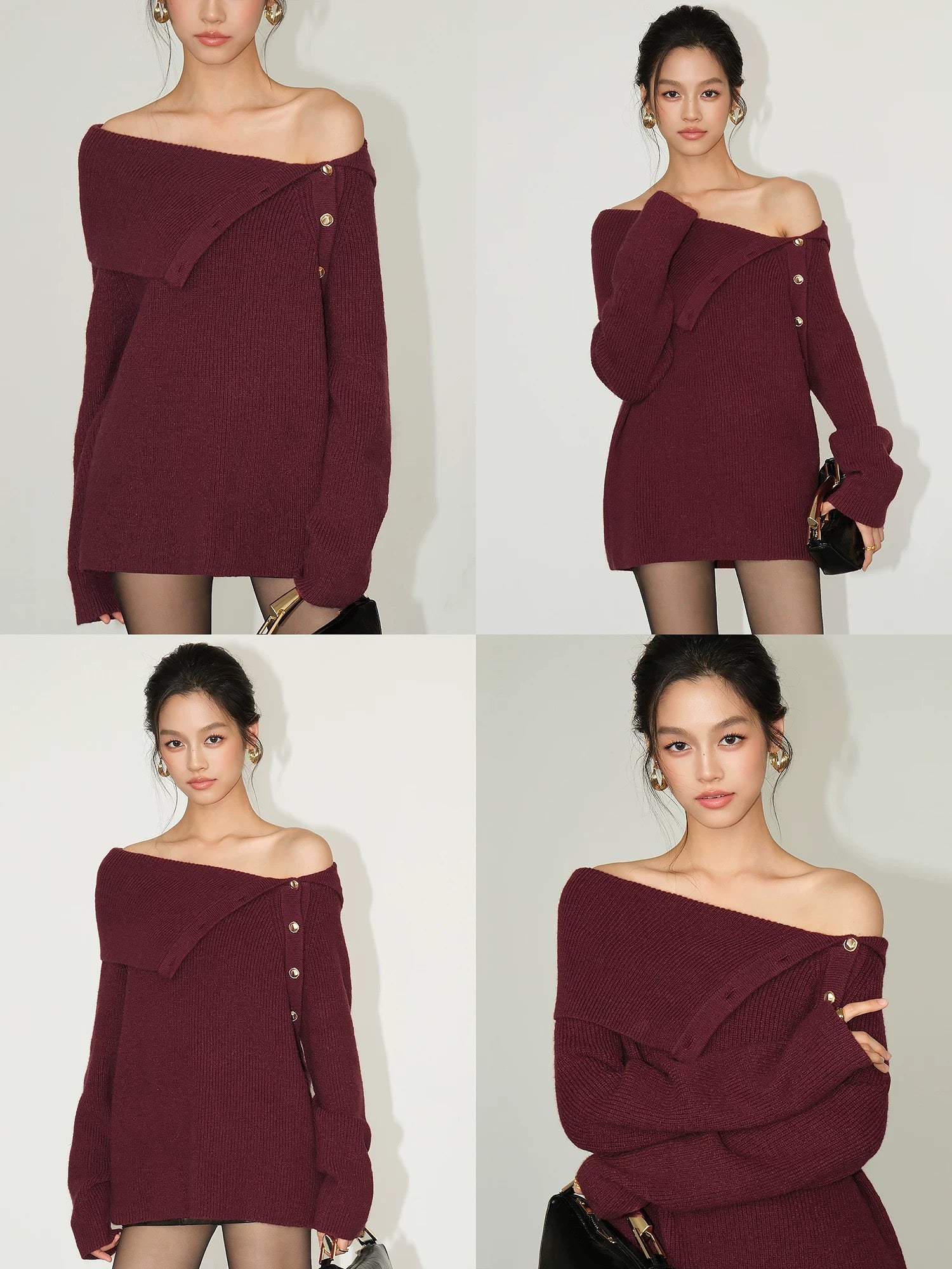 2-Way Button Knit Sweater [3 Colours]