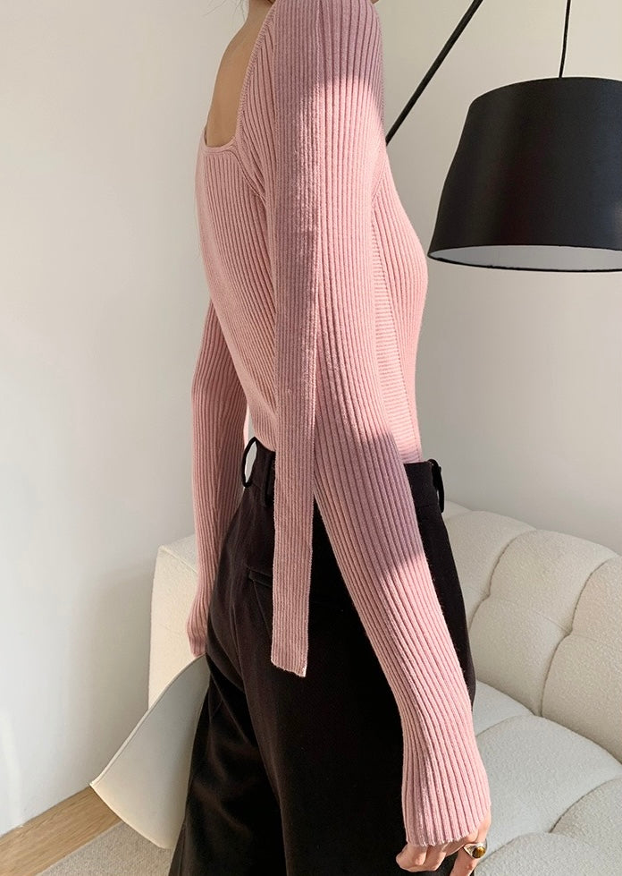 Asymmetric Cut Drape Top in Pink