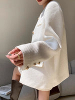 Load image into Gallery viewer, Tweed Long Jacket in Cream
