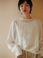 Load image into Gallery viewer, Tencel Line Blouse in White
