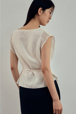 Load image into Gallery viewer, Korean Tencel Blend Wrap Tie Blouse [2 Colours]
