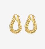 Load image into Gallery viewer, Twist Loop Earrings in Gold
