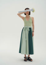 Load image into Gallery viewer, Multi Panel Flare Maxi Skirt in Green
