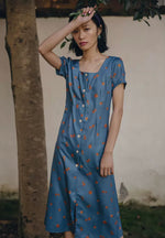 Load image into Gallery viewer, Vintage Floral Shift Dress in Blue
