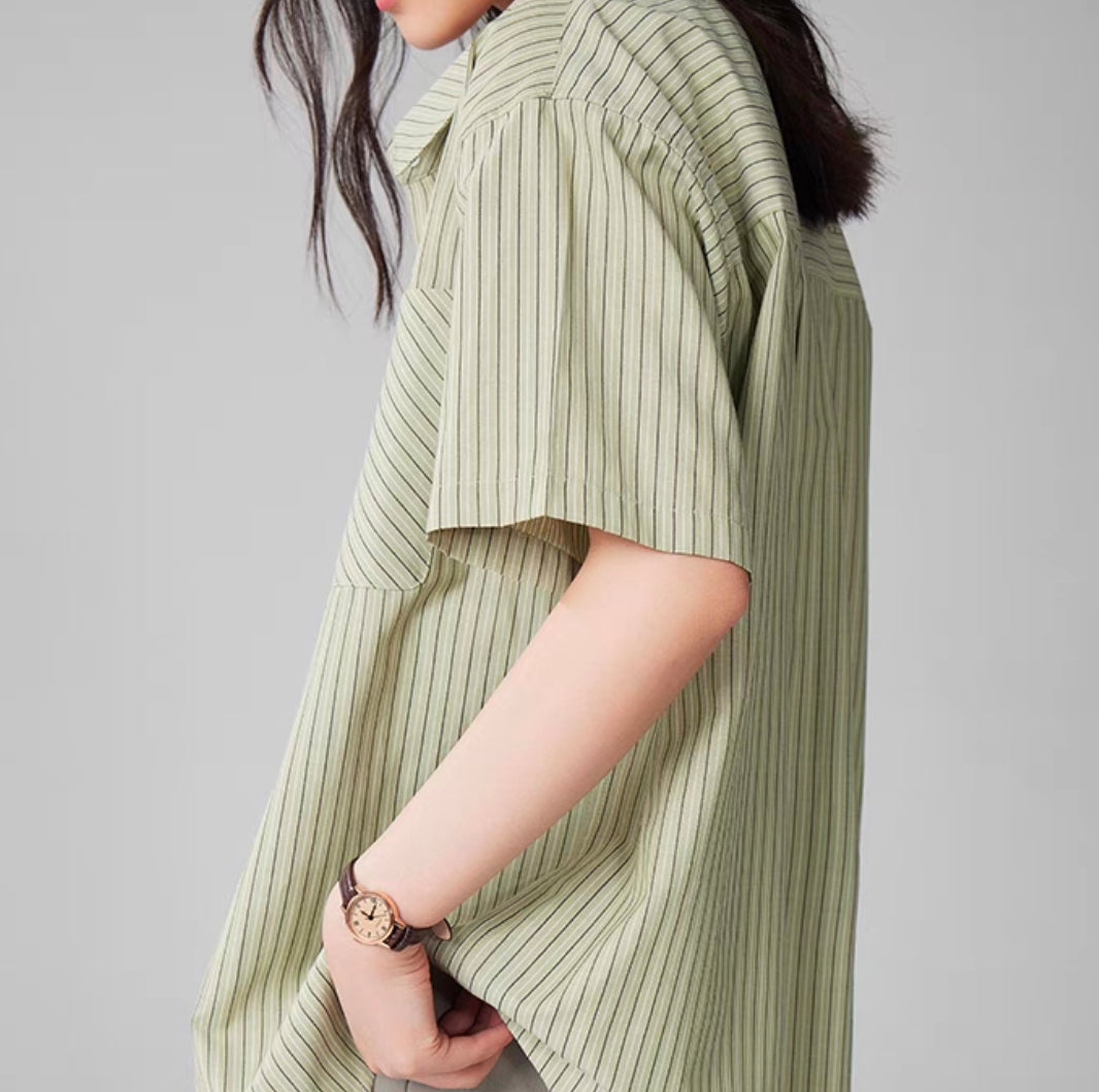 Short Sleeve Striped Shirt [2 Colours]