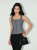 Load image into Gallery viewer, Tailored Peplum Vest [2 Colours]
