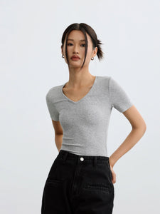 V Neck Stretch Top [2 Colours]