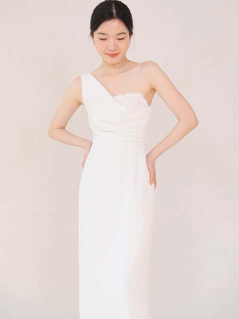 Toga Asymmetric Shift Dress in White