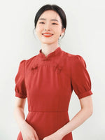 Load image into Gallery viewer, Knot Button Midi Cheongsam [2 Colours]
