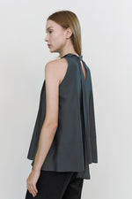 Load image into Gallery viewer, [Ready to Ship] Korean Nekeu Ribbon Tie Tent Top in Ink Grey
