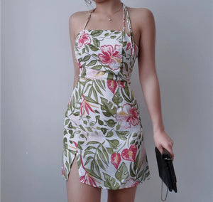 2-Way Rainforest Floral Bustier Dress in Multi