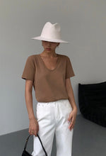 Load image into Gallery viewer, Classic U-Neck Tee in Brown
